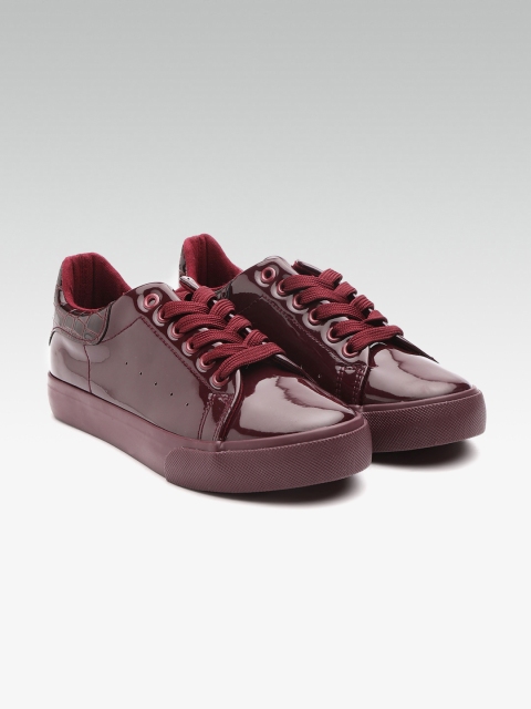 

DOROTHY PERKINS Women Wine-Coloured Solid Sneakers, Burgundy
