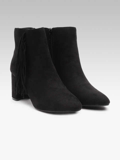 

DOROTHY PERKINS Women Black Solid Heeled Boots
