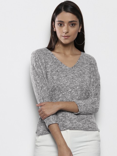 

DOROTHY PERKINS Women Grey Self Design Pullover Sweater