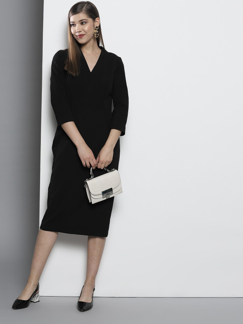 

DOROTHY PERKINS Women Black Solid Sheath Dress