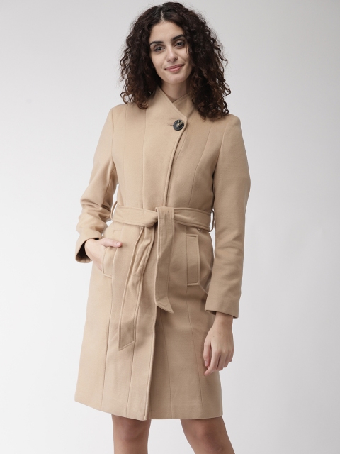 

Marks & Spencer Women Beige Solid Longline Overcoat