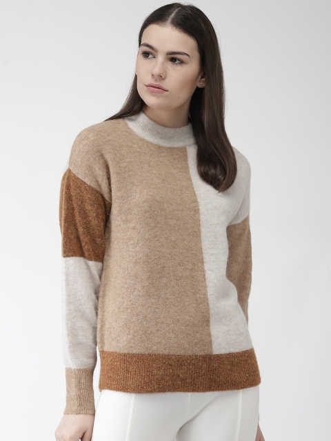 

Marks & Spencer Women Brown & Off-White Colourblocked Pullover Sweater