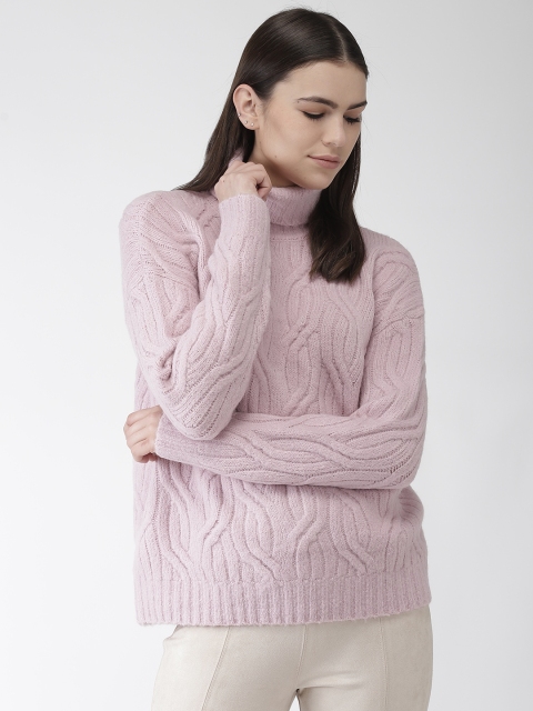 

Marks & Spencer Women Pink Self Design Pullover Sweater