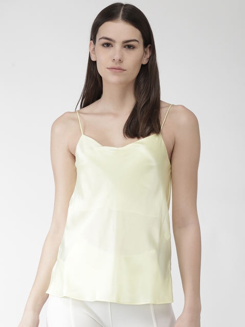 

Marks & Spencer Women Yellow Silk Solid Regular Top
