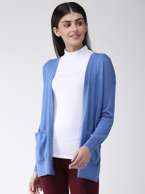 

Marks & Spencer Women Blue Solid Front-Open Sweater