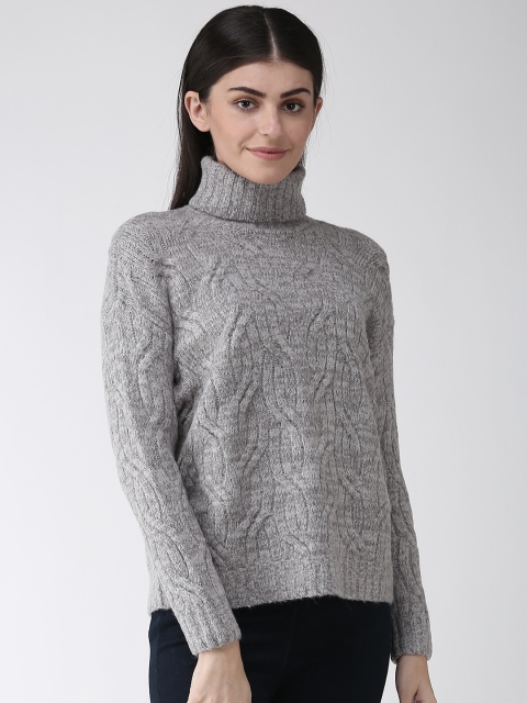 

Marks & Spencer Women Grey Melange Self Design Pullover Sweater