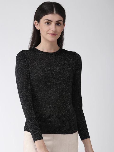 

Marks & Spencer Women Black Shimmered Fitted Top