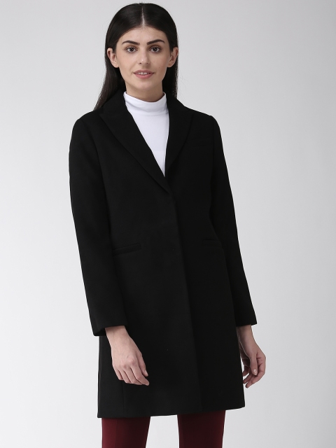 

Marks & Spencer Women Black Solid Overcoat