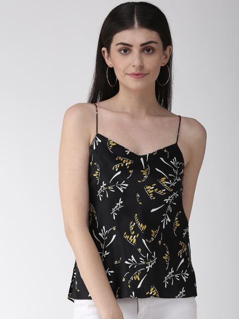 

Marks & Spencer Women Black & White Silk Printed Regular Top