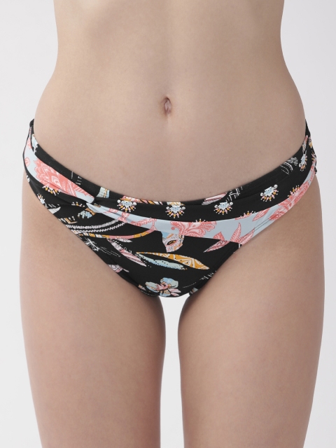 

Marks & Spencer Women Black & Pink Printed Swim Briefs T524185P