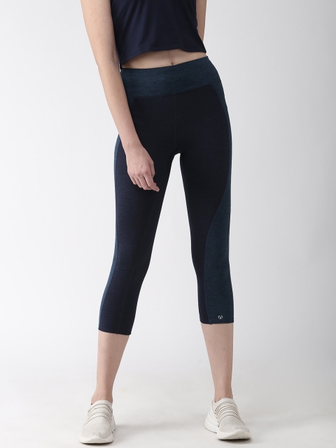 

Marks & Spencer Women Navy Blue & Teal Green Solid High-Rise Cropped Tights