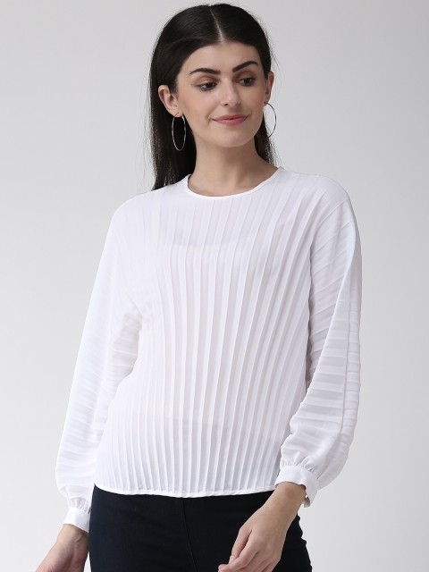 

Marks & Spencer Women White Accordian Pleated Solid Top