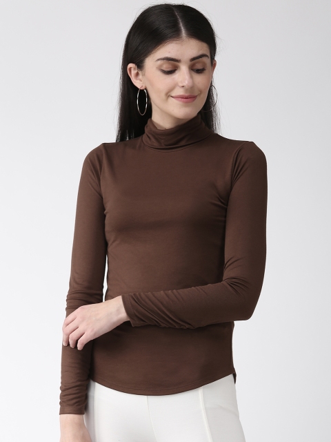 

Marks & Spencer Women Coffee Brown Ribbed Fitted Top
