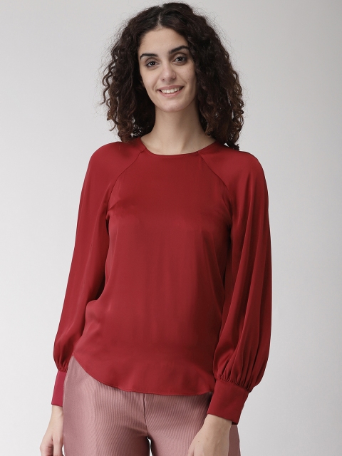 

Marks & Spencer Women Red Solid Satin Finish Top