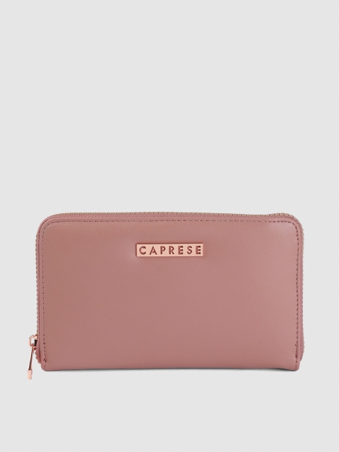 

Caprese Women Mauve Solid Zip Around Wallet