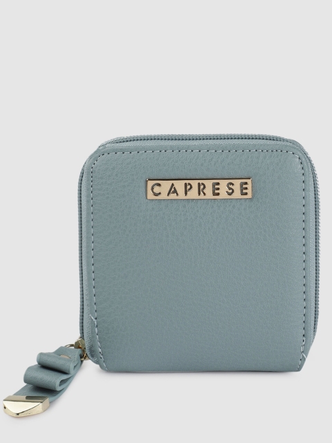 

Caprese Women Blue Solid Zip Around Wallet