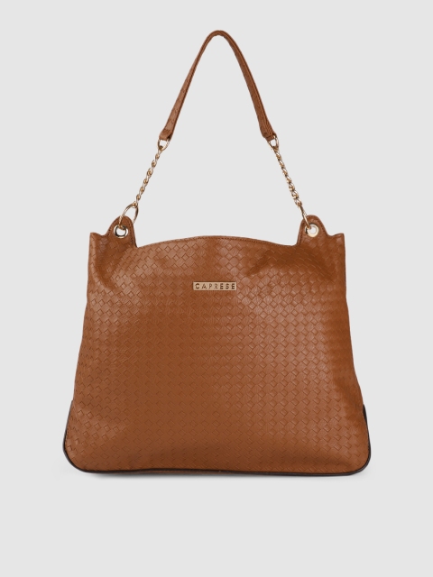 

Caprese Tan Brown Textured Hobo Bag