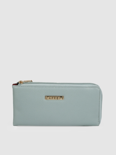 

Caprese Women Blue Solid Zip Around Wallet