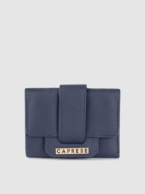 

Caprese Women Blue Solid Three Fold Wallet