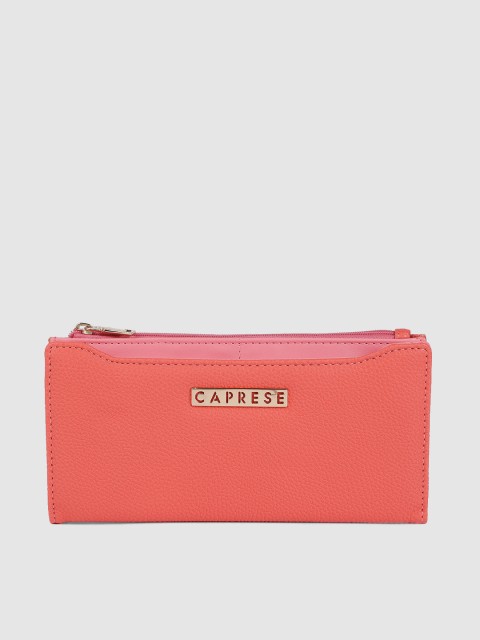 

Caprese Women Peach-Coloured Solid Two Fold Wallet