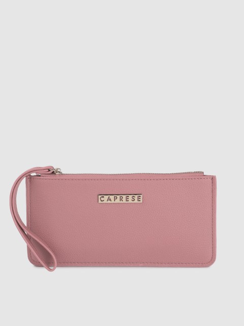 

Caprese Women Pink Textured Zip Around Wallet