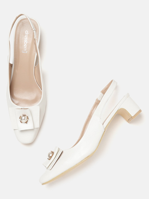 

DressBerry Women White Solid Pumps