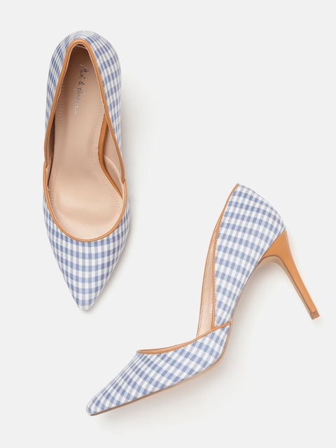 

Mast & Harbour Women Blue & White Checked Pumps