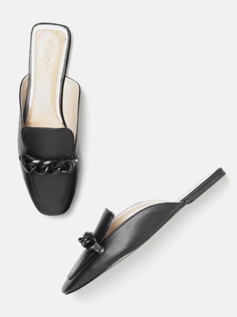 

DressBerry Women Black Solid Mules