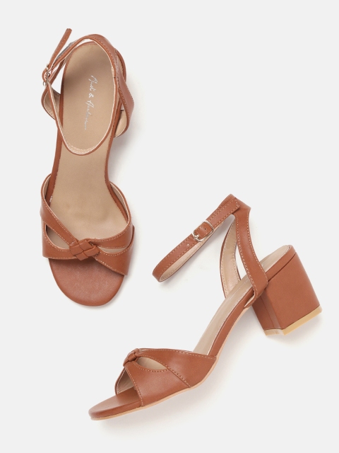 

Mast & Harbour Women Brown Solid Block Heels