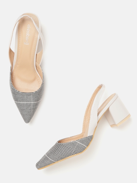 

DressBerry Women Black & Nude-Coloured Houndstooth Pattern Pumps
