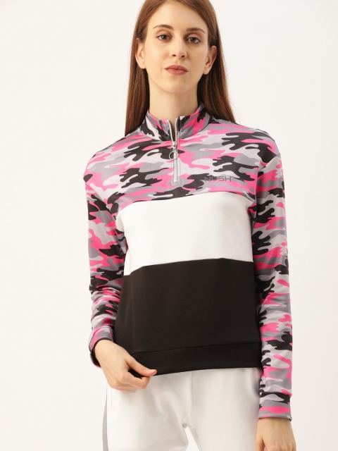

NUSH Women Multicoloured Camouflage Printed Sweatshirt, Multi