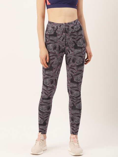 

NUSH Women Black and Pink Printed Tights