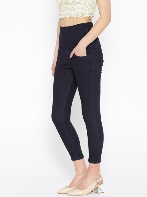 

PARIS HAMILTON Women Navy Blue Tummy Tucker High-Rise Slim Fit Jeggings