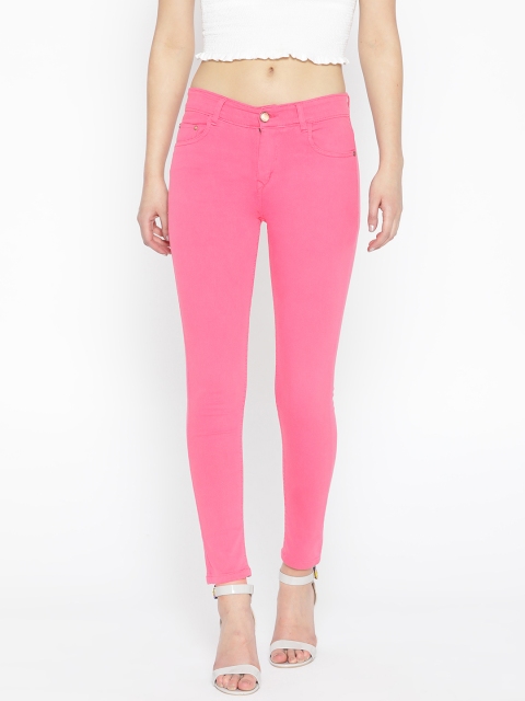 

PARIS HAMILTON Women Pink Slim Fit Mid-Rise Clean Look Stretchable Jeans
