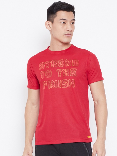 

Yuuki Men Red Printed Round Neck T-shirt