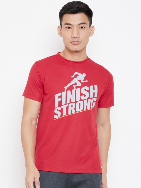 

Yuuki Men Red & Grety Printed Round Neck Training T-shirt
