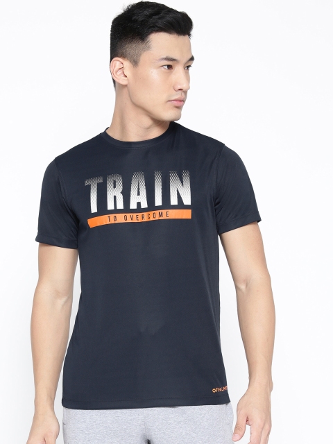 

OFF LIMITS Men Navy Blue & White Printed Round Neck T-shirt