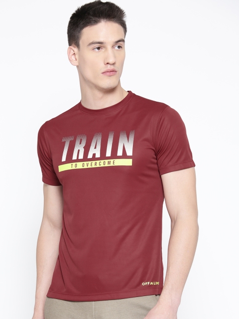 

OFF LIMITS Men Maroon & Beige Printed Round Neck T-shirt