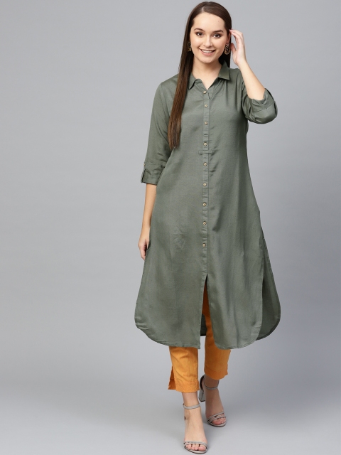 

Shree Women Grey Solid Pathani Kurta