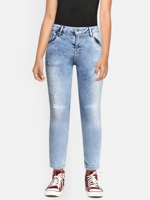 

Lee Cooper Girls Blue Slim Fit Mid-Rise Low Distress Stretchable Jeans