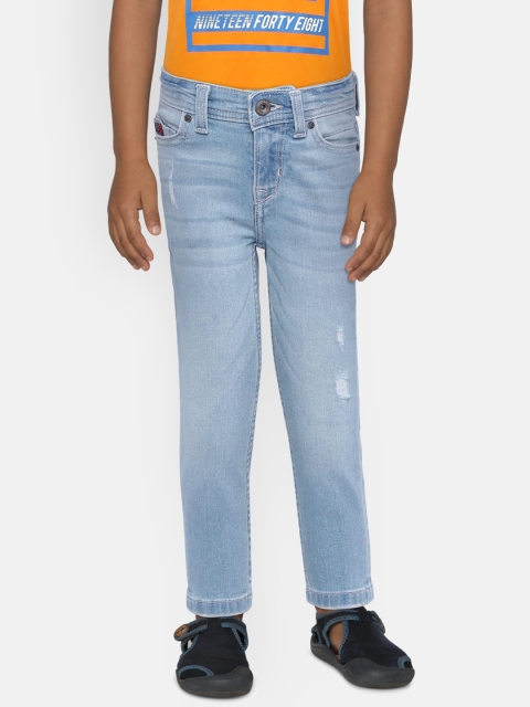 

Lee Cooper Boys Blue Skinny Fit Mid-Rise Low Distress Stretchable Jeans