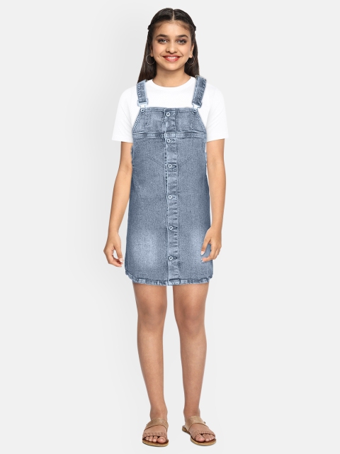 

Lee Cooper Girls Blue Washed Denim Pinafore Dress