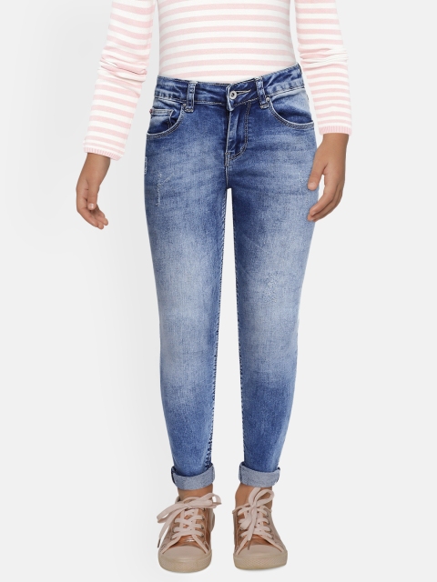 

Lee Cooper Girls Blue Slim Fit Mid-Rise Clean Look Stretchable Jeans