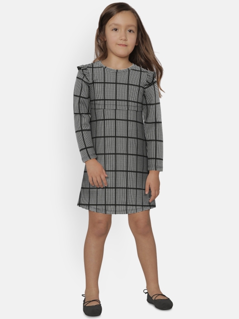 

Lee Cooper Girls Black Checked A-Line Dress