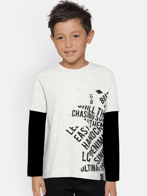 

Lee Cooper Boys White & Black Printed Round Neck T-shirt