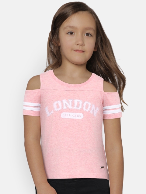 

Lee Cooper Girls Pink Printed Round Neck T-shirt