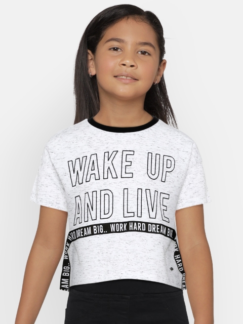 

Lee Cooper Girls White Printed Round Neck T-shirt