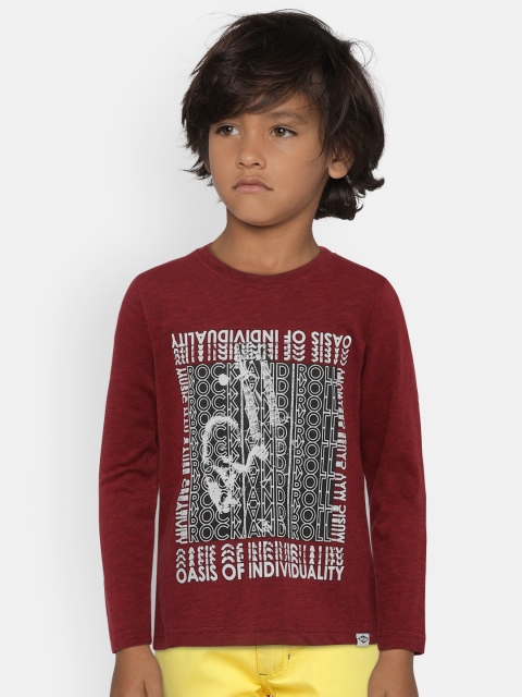 

Lee Cooper Boys Maroon Printed Round Neck T-shirt