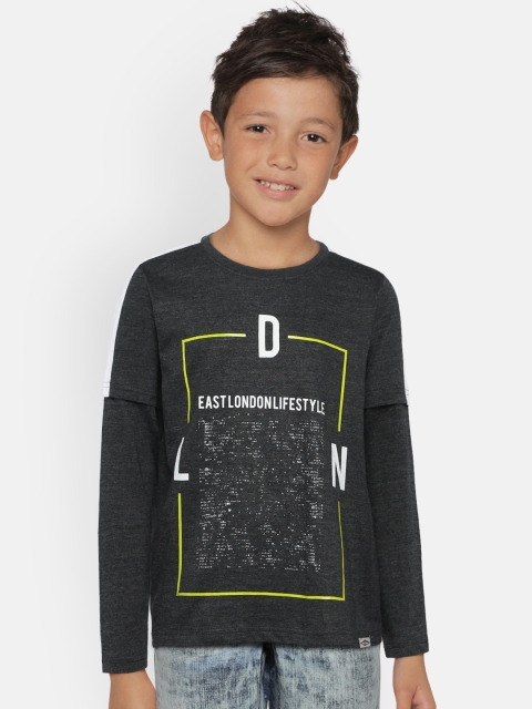 

Lee Cooper Boys Charcoal Grey Printed Round Neck T-shirt