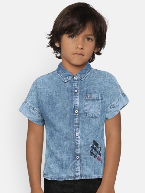 

Lee Cooper Boys Blue Regular Fit Faded Casual Shirt